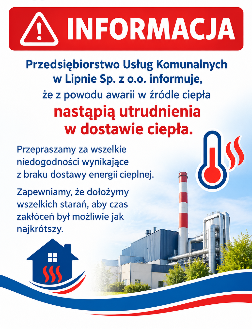 Awaria sieci ciepłowniczej